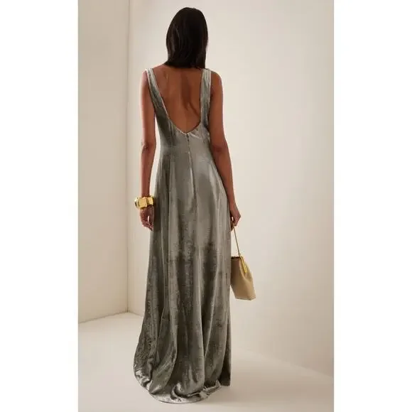 Ralph Lauren Collection Purple Label Velvet Ball Gown Evening Dress Metallic $5K